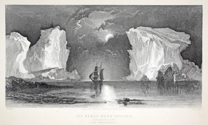 Icebergs cerca de Kosoak, Life Boat Cove, ilustración de 